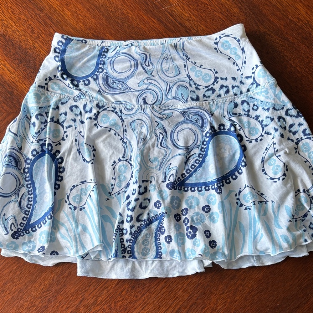 X by Gottex Skort Light Blue Paisley A-Line Women's Skirt